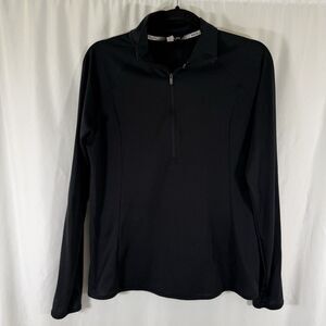 Under Armour Run Jacket Women's Medium Black 1/4 Zip Long Sleeve Pullover